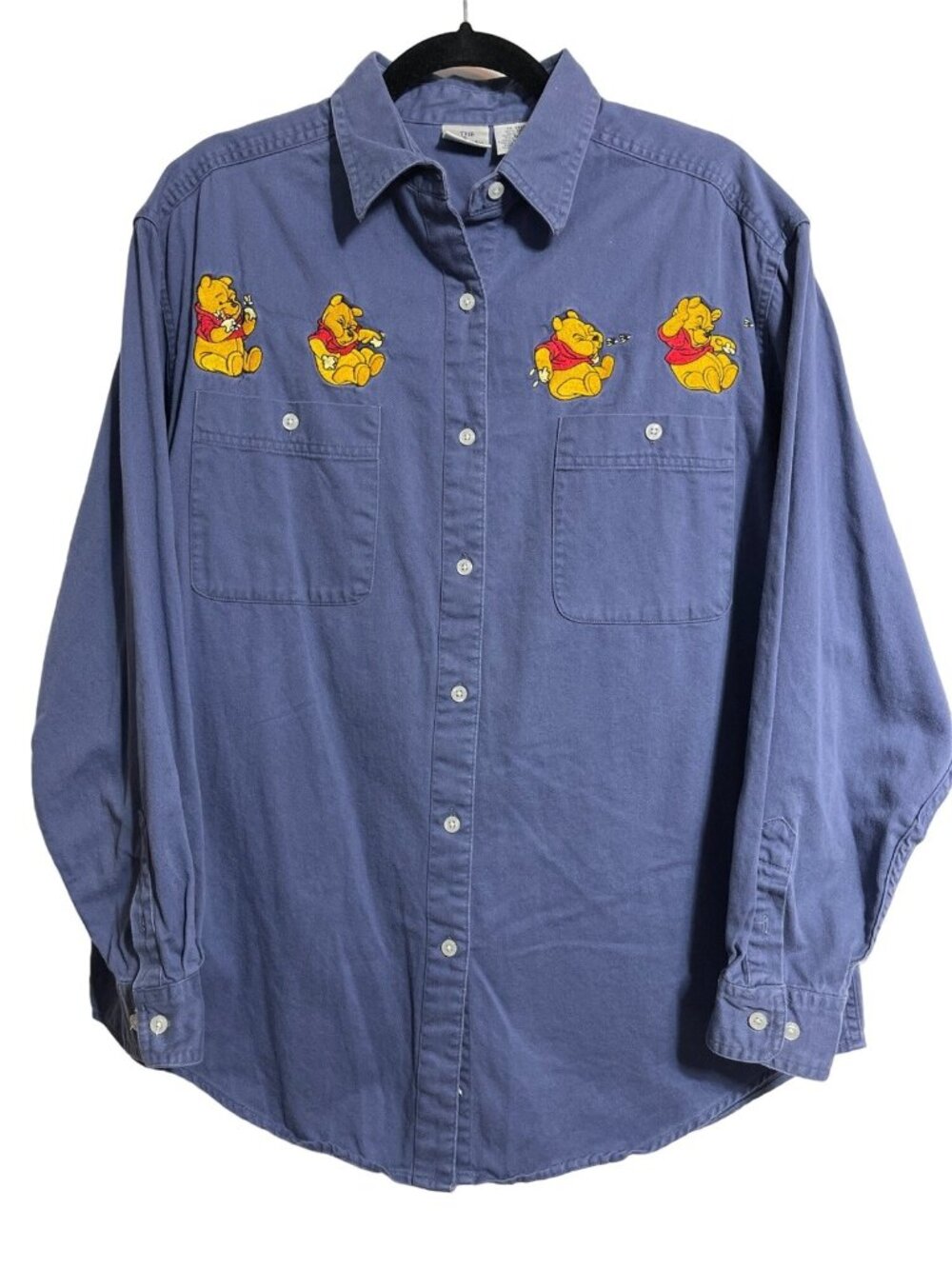 The Disney Store Winnie The Pooh Embroidered Shirt Button Front XL Embroidered